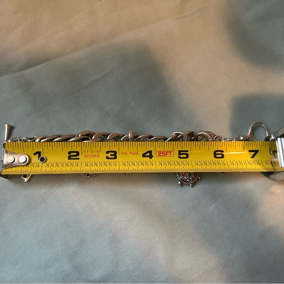 Fossil Silver Charm Bracelet with Pink and Purple Accents - Picture 6 of 12